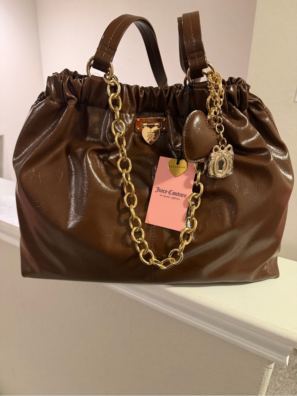 Viral Juicy Couture Fashionable Juicy Tote Chocolate Bag